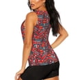 thumbnail image 3 of Xecao Fire Sign print women's scoop neck, loose-fit workout tank tops for the gym., 3 of 9