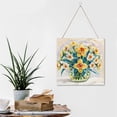 thumbnail image 6 of Zomyto 12x12 In Square Hanging Wood Sign Daffodil Wall Decor Daffodil Flower Decor, 6 of 8