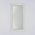 thumbnail image 5 of Expobazaar Wall Mirror | Rustic White Solid Wood Handcarved Wave Design Rectangle Mirror Accent | 36"x72", 5 of 6