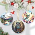thumbnail image 4 of Ceramic Owl Christmas Ornament - Hanging Owl Decor for Christmas Tree, Gifts & Holiday Presents - Christmas Ornament - Holiday Tree Decoration - Ceramic Keepsake - Gift for Women..., 4 of 6