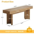 thumbnail image 2 of Tribesigns 47" Farmhouse Entryway Bench, Wooden Console Shoe Bench for Entryway, Hallway, Closet, Brown, 2 of 6