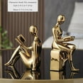 thumbnail image 3 of Black White Decorative Reading Bookends for Shelves Ceramic Home Decor Statues Creative Cartoon Character Crystal Bookends Book Ends Decorative, 3 of 5