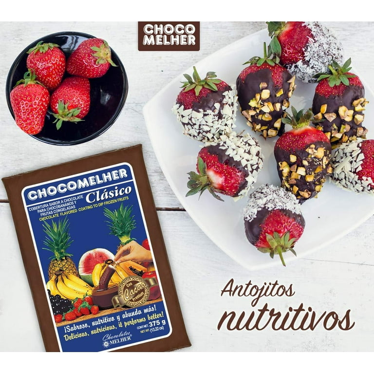 CHOCOMELHER Clasico Chocolate Coating 375 grs - 2 Pack, 13.22 oz