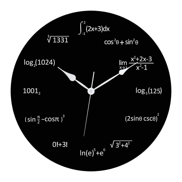 Math And Wall Clock 12 Inch Non Ticking Math And Decorative Wall Clocks For Living Room Laundry Room Interval Clock