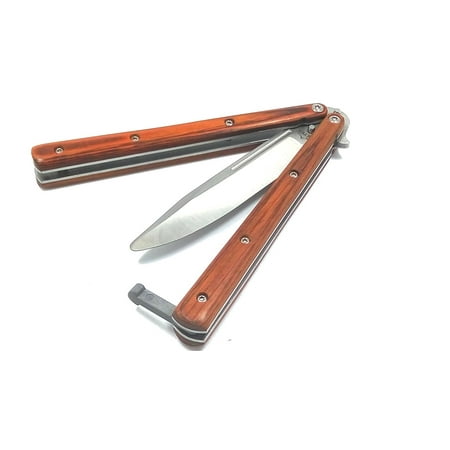 Practice Balisong Butterfly Knife Trainer with Wooden Handle