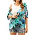 thumbnail image 6 of NFTOEIULA Women Hawaiian Floral Print Oversized Short Sleeve Shirt T-shirt, 6 of 9