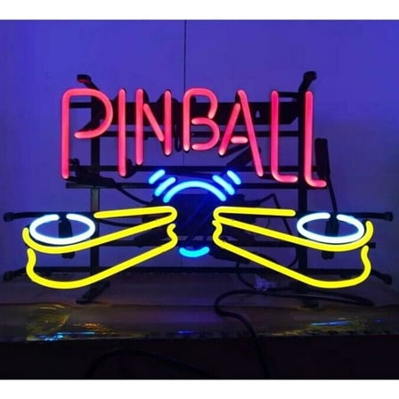 Queen Sense 17"x14" Pinball Machine Neon Sign Man Cave Handmade Neon Light 117PBMV2