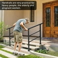 thumbnail image 6 of Outdoor Handrail, 3 Step Stair Handrail, Outdoor Stair Railing Fits 2 to 3 Steps, Wrought Iron Handrail for Concrete Steps, Porch Steps, Easy Assembly, Black, 6 of 6