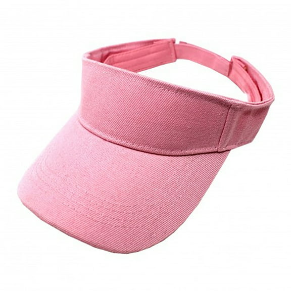 6 Pack Sun Visor Adjustable Cap Hat Athletic Wear - One (Pink)