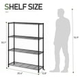 thumbnail image 3 of Ktaxon 4-Tier Metal Shelving Unit, Adjustable Shelf Organizer for Garage Kitchen, Storage Rack Capacity for 1100 lbs, 36"W x 14"D x 55"H, Black, 3 of 14