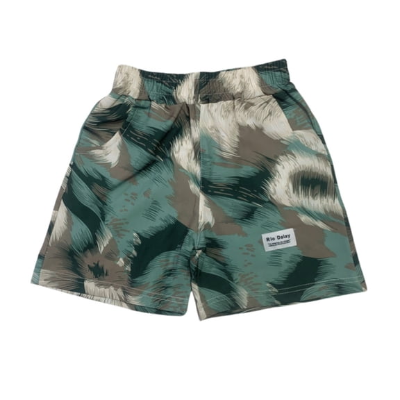 ZACPNCV Boy's Summer Track Shorts Hawaiian Drawstring Waist Wide Leg Sports Bermuda Beach Graphic Shorts Green 11-12 Years