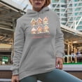 thumbnail image 2 of Gingerbread Kisses & Christmas Wishes with Gingerbread House Art Merch Gift, Heather Grey Hooded Sweatshirt or Hoodie, Medium, 2 of 5