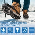 thumbnail image 7 of Ice Cleats Snows Crampons Walk Traction Cleats for Boots Shoes, 19 Teeths Grippers Men Women Anti Slip Traction Cleats for Hiking Fishing Mountaineering, 7 of 7