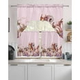 thumbnail image 2 of Pink Pumpkins Thanksgiving Kitchen Curtains Sets 36 Inch Length with Valance, Fall Squirrel Flowers Rustic Swag Valances and Tiers Curtain Set Drapes Swag Curtains for Living Room, Bathroom, Bedroom, 2 of 6