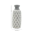 thumbnail image 4 of DecMode 16" Gray Ceramic Vase with White Diamond Pattern, 4 of 12