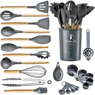 Thyme & Table 12- Piece Silicone Cooking Utensil Set, Taupe