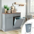 thumbnail image 5 of KIGOTY Dual Kitchen Trash Cabinet, Double Tilt Out Trash Can Cabinet with Countertop and Drawer, Free-Standing Pet Proof Recycling Cabinet Garbage Can Holder (Grey), 5 of 8