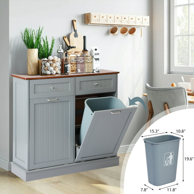Cabinet cheap garbage can