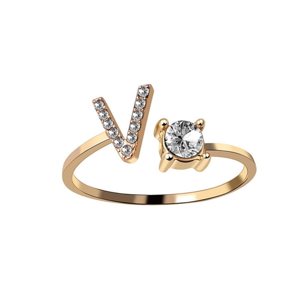 Exquisita moda 26 alfabeto inglés estilo anillo carta moda anillo de cobre Wmkox8yii fajkfhkj1316