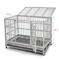 thumbnail image 6 of TIME RAY 38" Heavy Duty Indestructible XL Dog Crate, Escape-Proof Double Door Cage with Wheels & Tray, 6 of 14