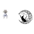 thumbnail image 1 of Escultura De Astronauta Nórdico Y Gato Negro, Adorno De Pared De Metal Para Estantería, Entrada, Sala De Estar, Decoración Del Hogar, Regalos Para Amantes De Los Gatos., 1 of 8