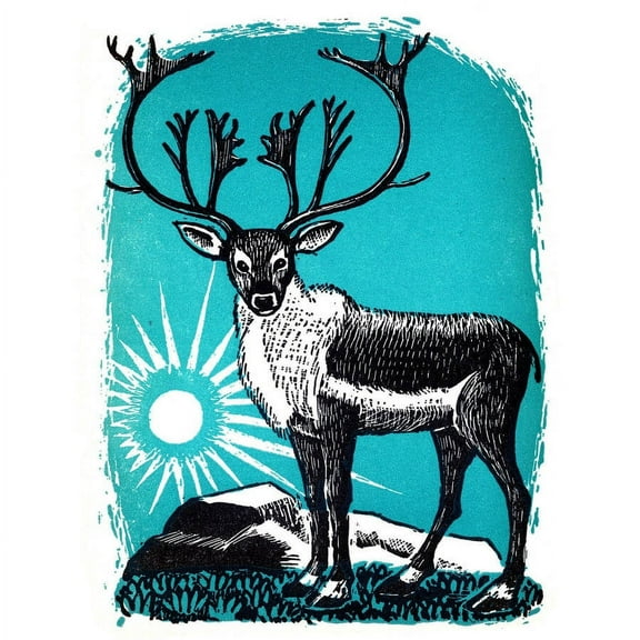 "The Caribou" Painting Print on Wrapped Canvas