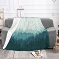 thumbnail image 2 of XMXT Flannel Throw Blanket for Couch, Warm Misty Forest Illustration Bed Sofa Decor Blankets for Home Bedroom, 80 x 60 inches, 2 of 8