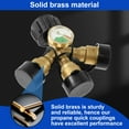 thumbnail image 4 of 3 Way Propane Splitter with Gauge Brass Propane Tank 3Y Splitter Adapter Premium Propane Gas Splitter QCC1/Type1 Propane Connector Splitter for Propane Tank, 4 of 10