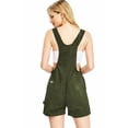 thumbnail image 3 of Revolt Women's Juniors Classic Retro Denim Twill Short Overalls (Olive, Small), 3 of 3