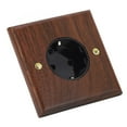 thumbnail image 1 of 16A Standard Black Walnut & Brass Wall Outlet: Durable, Humidity/Corrosion-Resistant, Eco-Friendly Handcrafted Decorative Power Socket with Long-Lasting Performance for Phones, Laptops & Small, 1 of 6