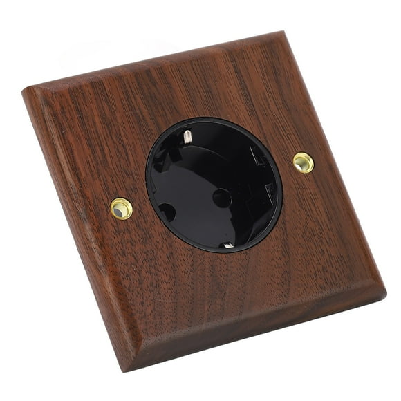 Vintage-Inspired Black Walnut Wall Outlet with 16A Capacity – Eco-Friendly, Durable, and Stylish Power Socket for Modern Homes