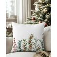 thumbnail image 3 of Christmas Decorative Throw Pillow Covers 18x18 Inch Set of 2 Eucalyptus Leaves Pillow Cases for Couch, Christmas Berry Cushion Case for Living Room Bedroom Bed Car Chair, 3 of 8