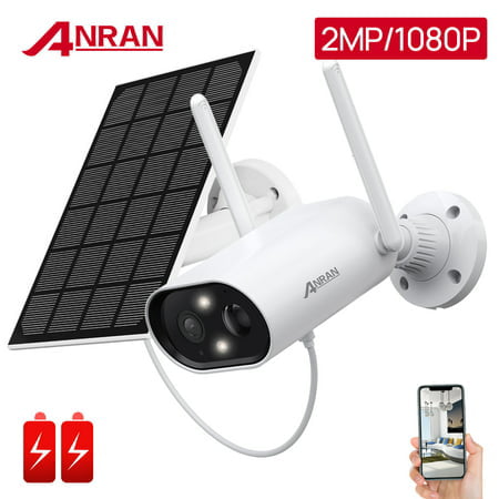 ANRAN Solar Battery Wireless Wifi IP CCTV Camera Pan/Tilt 2 Way Audio Security System 