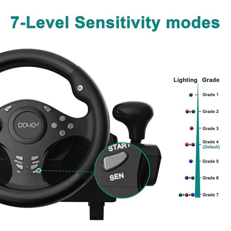DOYO R270 PC Racing Wheels, 270 ° Gaming Video Racing Games Steering Wheel