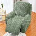 thumbnail image 3 of Namzi 4 Pieces Geometric Jacquard Plush Recliner Slipcovers Soft Fuzzy Fluffy Sofa Couch Cover Anti-Slip Furniture Protector with Elastic Bottom for Kids Cats Dogs(Green,1 Seat), 3 of 5