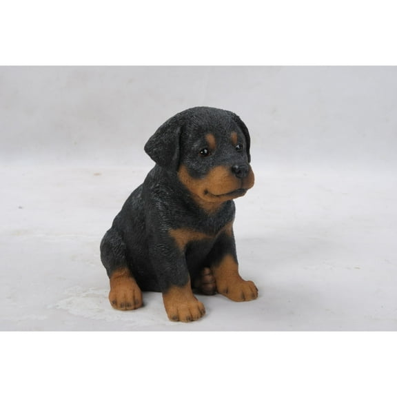 Hi-Line Gifts Sitting Rottweiler Puppy Outdoor Garden Statue - 6.5"
