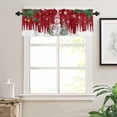 thumbnail image 7 of Christmas Snowman Kitchen Curtains and Valances Set, Classic Winter Christmas Tree Red Rod Pocket Window Valance 18 Inch Window Curtain Panels for Living Room Bedroom Laundry, 27.5x24in, 3 Pieces, 7 of 7