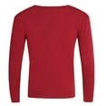 thumbnail image 3 of Elvqul Sweater for Men Big and Tall Red Solid Color V Neck Mens Pullover Sweater Fall Winter, 3 of 3