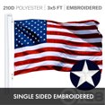 thumbnail image 3 of G128 Combo Pack: American USA Flag ToughWeave Series 4x6 Ft Single Sided & Venezuela 7 Stars Venezuelan Flag Double Sided 4x6 Ft Double ToughWeave Series | Both Embroidered Polyester, Brass Grommets, 3 of 9