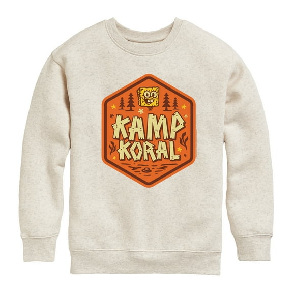 SpongeBob SquarePants - Kamp Koral Kamp Koral Badge Graphic Long Sleeve Fleece Sweatshirt