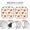 thumbnail image 6 of Xecao Flower Chicken for Foldable Car Sun Shades (2-Pack) offer sun protection with an easy-fold design for convenient windshield shading., 6 of 7