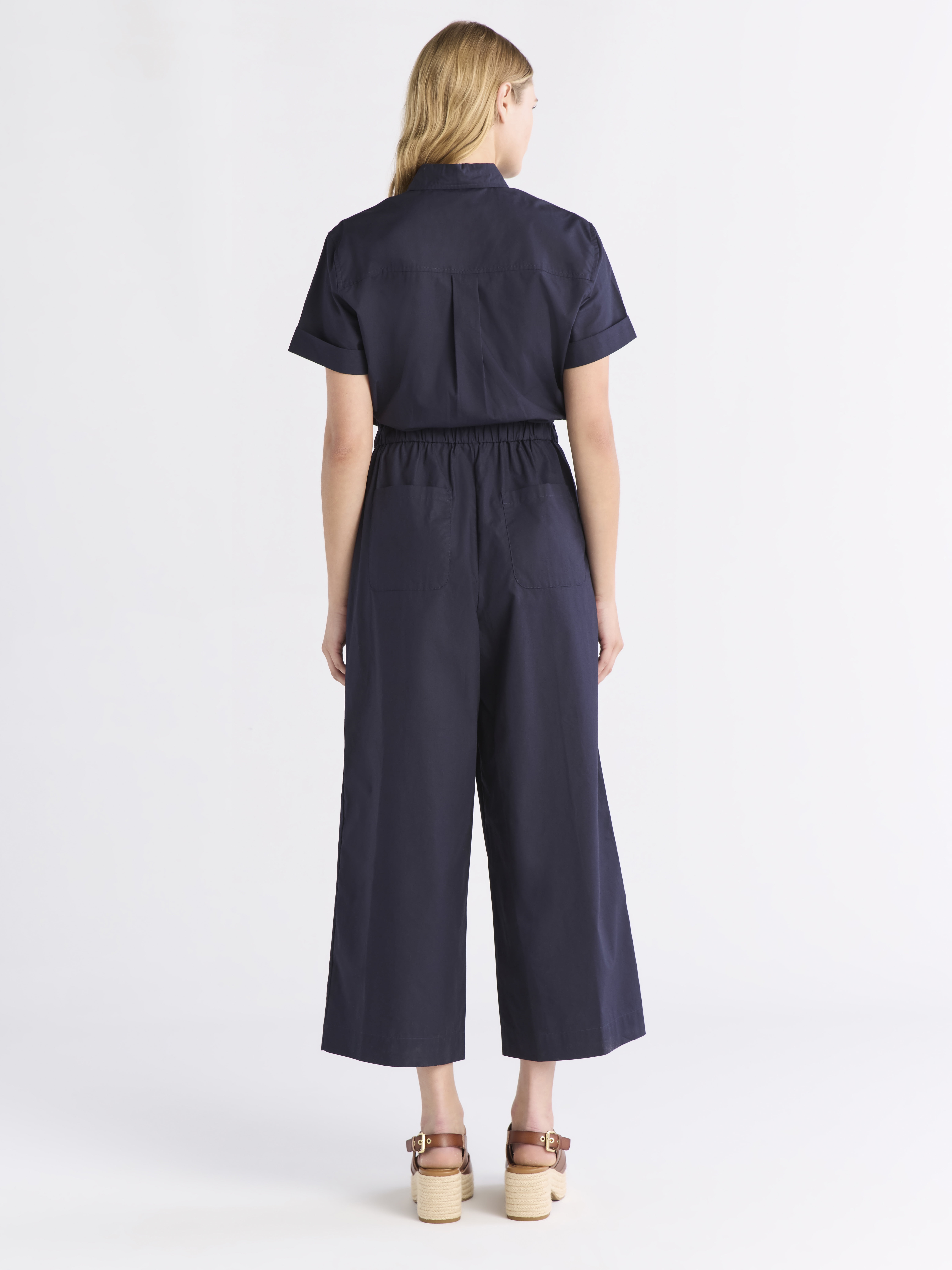 Free Assembly Women's Cropped Cotton Utility Jumpsuit, Sizes XS-XXL