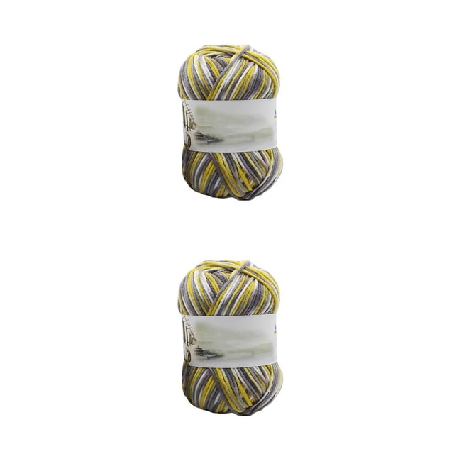 Moyic Bufandas de 5 hebras para mujer, hilo de tejer DIY, hilo de algodón de leche tejido a mano para calcetines, gorra, accesorio de tejido No.17 2piezas