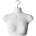 thumbnail image 3 of White Female Mannequin Chest Long Hollow Back Body Torso Set w/ Metal Stand with Metal Pole & Hanging Hook, S-M Size (4), 3 of 5