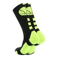 thumbnail image 2 of MadSportsStuff Basketball Socks for Boys Girls - Youth & Adult Athletic Crew Socks - Cushioned Moisture Wicking - Medium, Black/Electric Green, 2 of 2