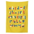 thumbnail image 3 of Ambesonne Alphabet Tablecloth Rectangular Table Cover, Geometric Small Letters, 60"x84", Yellow and Multicolor, 3 of 4