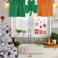 thumbnail image 6 of 2 Pack Valances for Windows, St. Patrick's Day Window Valances for Living Room/Bedroom/Bathroom, Irish Flag Green Lucky Shamrock Light Filtering Kitchen Curtain Valance Window Treatment 60"W x18" L, 6 of 9