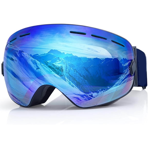 Snowboard Ski Goggles, Anti Fog OTG Spherical Detachable Lens