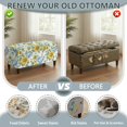 thumbnail image 6 of FOR U DESIGNS Sunflower Leaf Print Ottoman Slipcover Stretch Flip-Top Storage Bench Cover Rectangle Foot Chest Cover Washable Non-Slip Stool Protector with Elastic Band for Dogs Pets, 6 of 7
