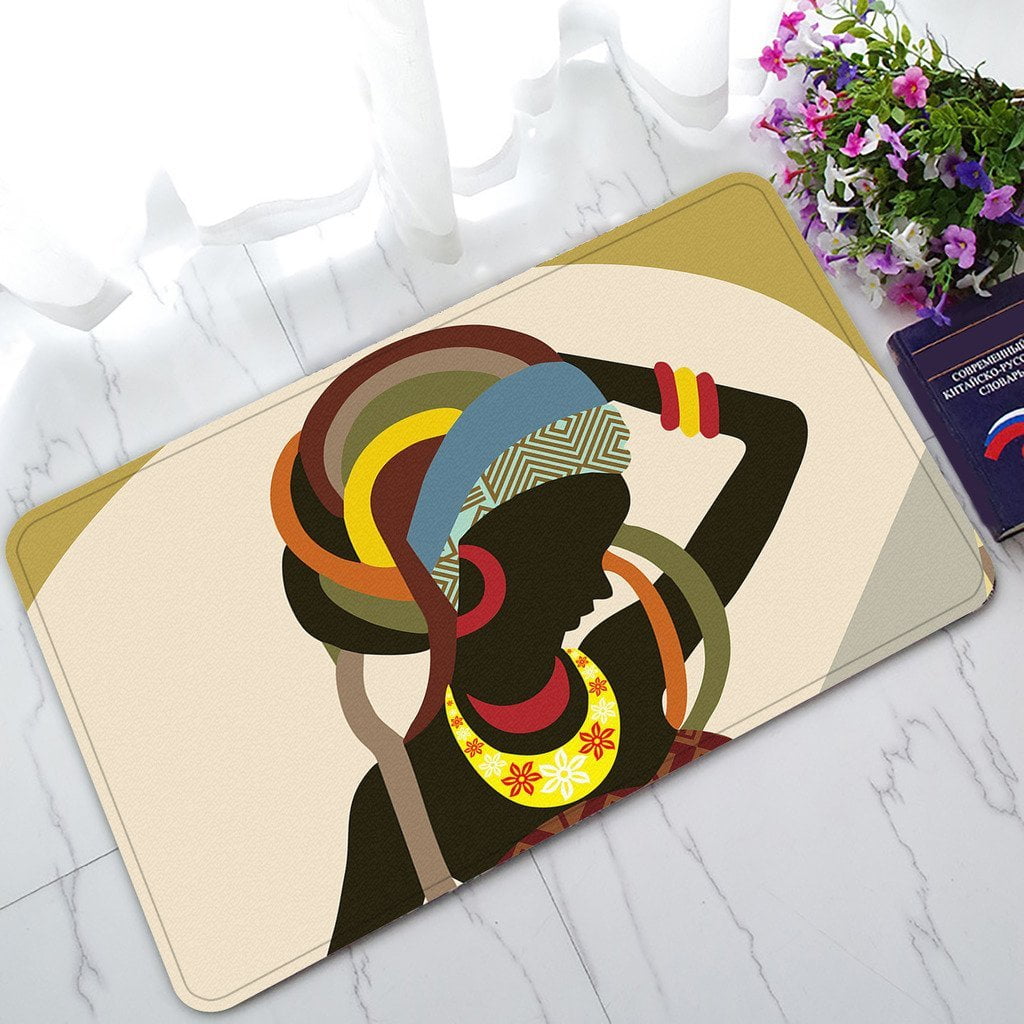 GCKG African Woman NonSlip Doormat Indoor/Outdoor/Bathroom Doormat 30